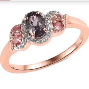 Lavender Spinel/Multi Gemstone Ring/VRG Over Sterling Silver 0.90 ctw